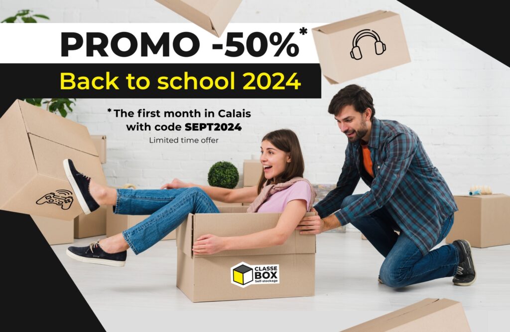 📦 Back to school 2024 promo: Box in Calais at -50% the First Month! 🎉